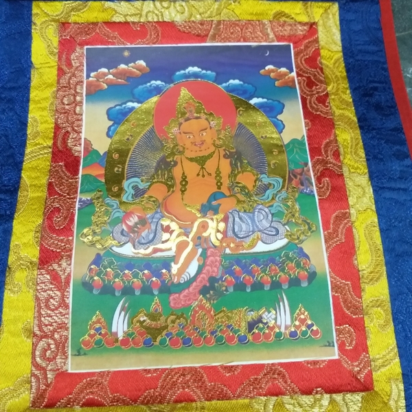 Tranh Thangka Hoàng Thần Tài Dzambala